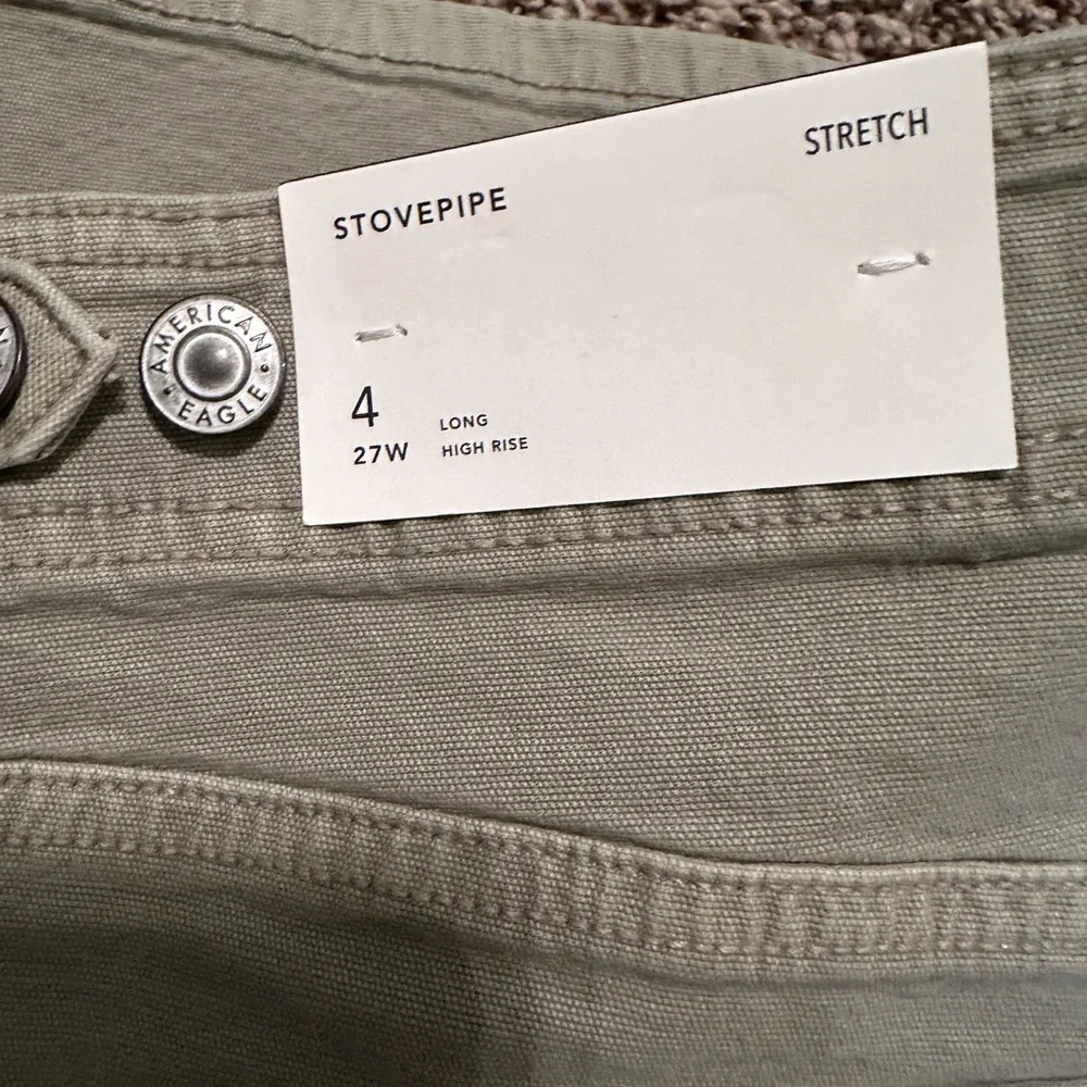 American Eagle Outfitters Women's Wide Leg Pants in Olive - Picture 4 of 5